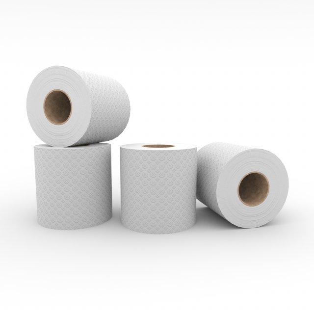 toilet paper 3D 모델 .c4d .max .obj .3ds .fbx .stl .blend 