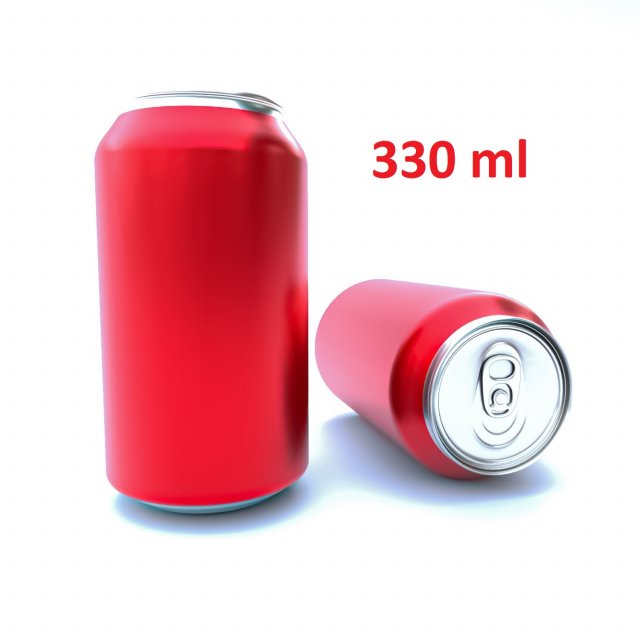 beverage can 330 ml -pbr Model 3D .c4d .max .obj .3ds .fbx .stl .blend 