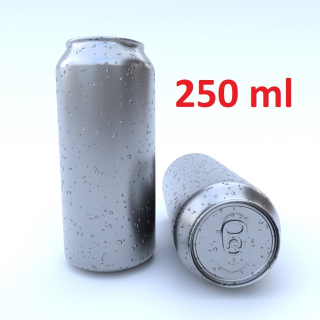 beverage can 250 ml 3D Model .c4d .max .obj .3ds .fbx .stl .blend 