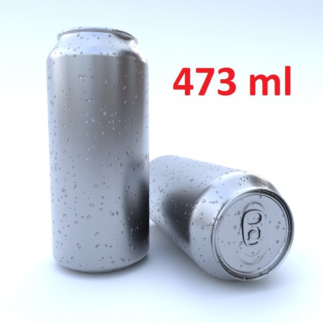 beverage can 473 ml 3D Model .c4d .max .obj .3ds .fbx .stl .blend 