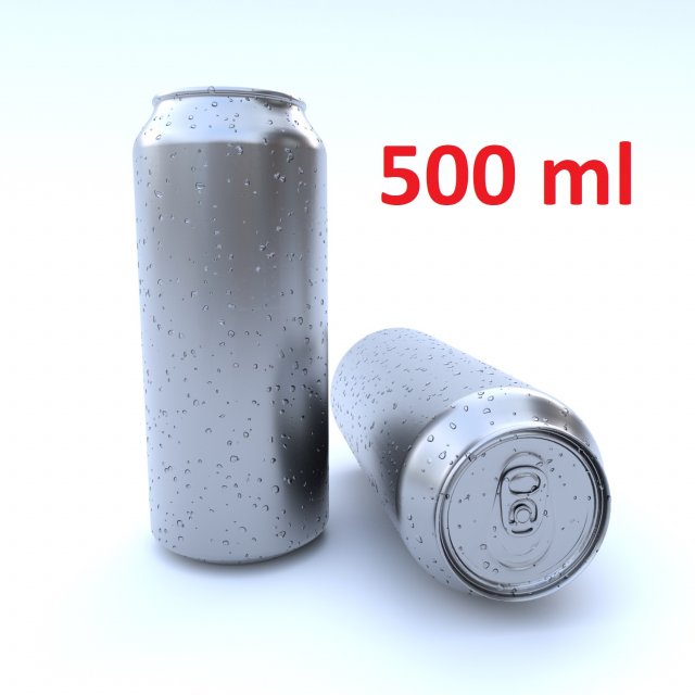 beverage can 500 ml 3D Модель .c4d .max .obj .3ds .fbx .stl .blend 