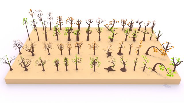 trees pack - 02 Modelo 3D .c4d .max .obj .3ds .fbx .stl .blend 