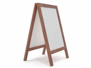 Whiteboard street display mockup 01 3D-Modell