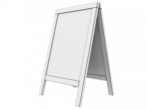 Whiteboard street display mockup 01 3D-Modell