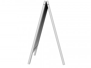 Whiteboard street display mockup 01 3D-Modell