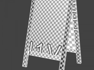 Whiteboard street display mockup 01 3D-Modell