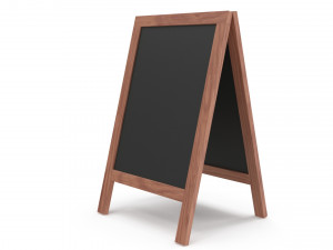 Chalkboard street display mockup 02 3D Model
