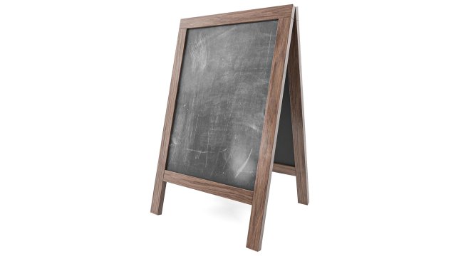 Chalkboard street display mockup 03 3D Model .c4d .max .obj .3ds .fbx .stl .blend 