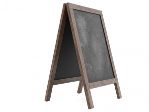 Chalkboard street display mockup 03 3D Model