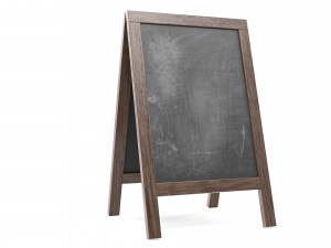 Chalkboard street display mockup 03 3D Model