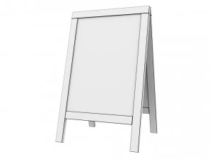 Chalkboard street display mockup 03 3D Model