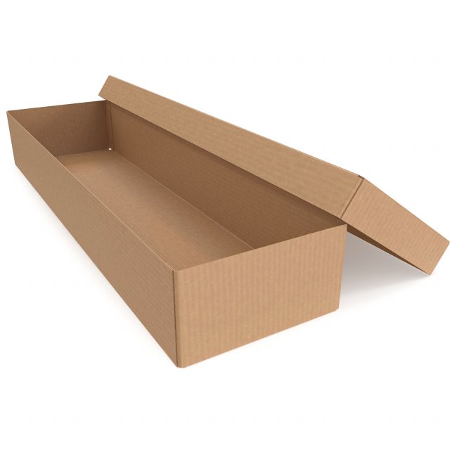 Cardboard box 08 3D Model .c4d .max .obj .3ds .fbx .stl .blend 