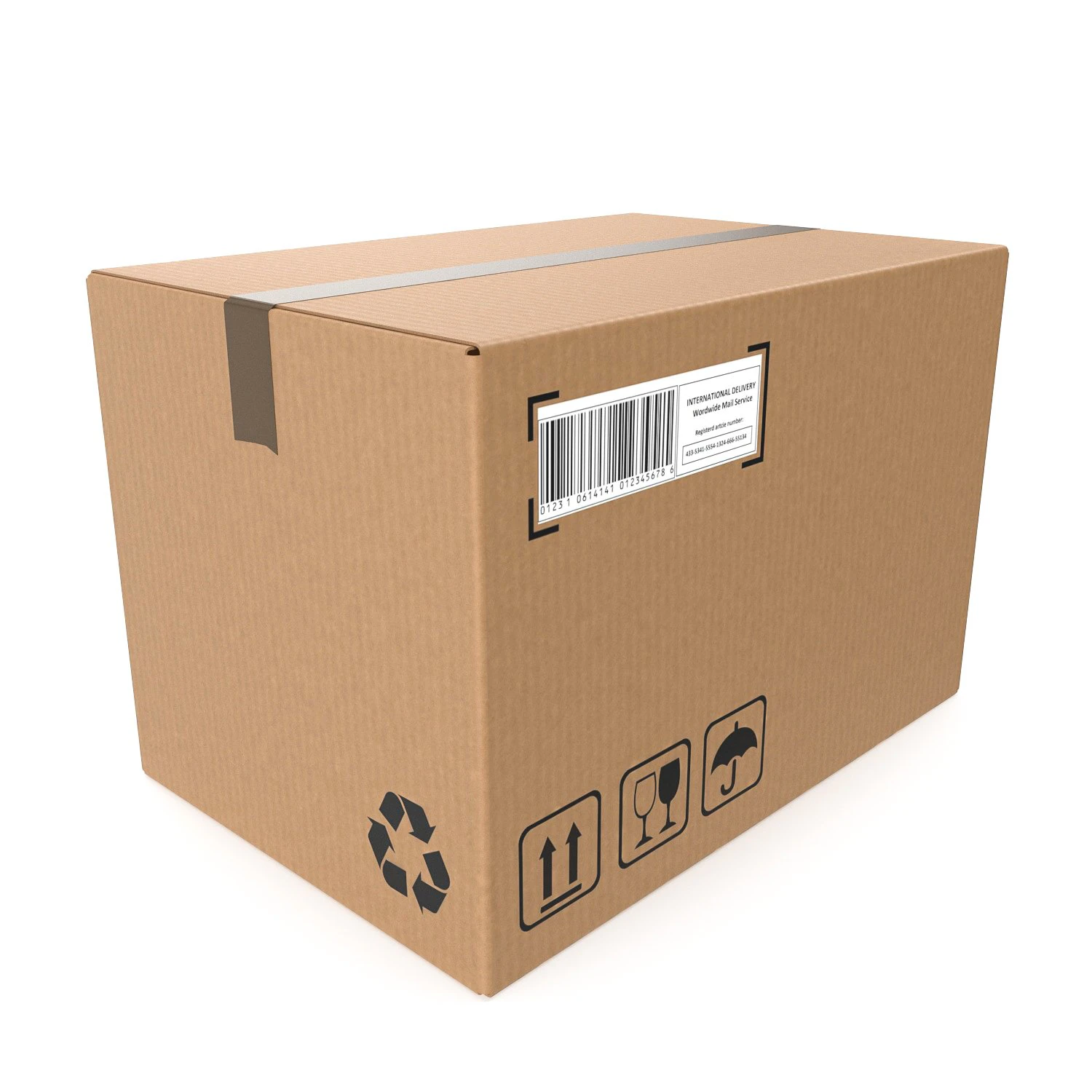 Cardboard box 10 3D Model .c4d .max .obj .3ds .fbx .stl .blend 