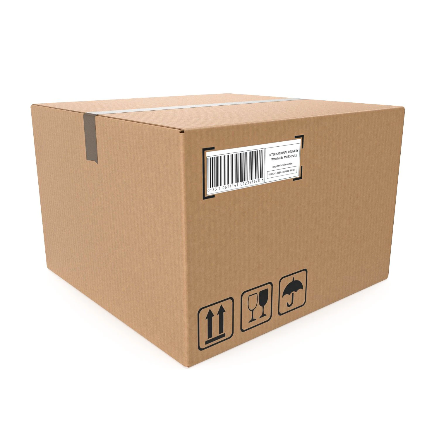 Cardboard box 11 3D Model .c4d .max .obj .3ds .fbx .stl .blend 