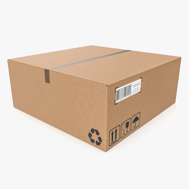 Cardboard box 14 Modello 3D .c4d .max .obj .3ds .fbx .stl .blend 