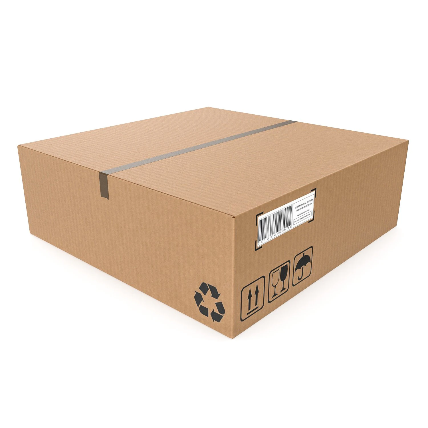 Cardboard box 15 3D Model .c4d .max .obj .3ds .fbx .stl .blend