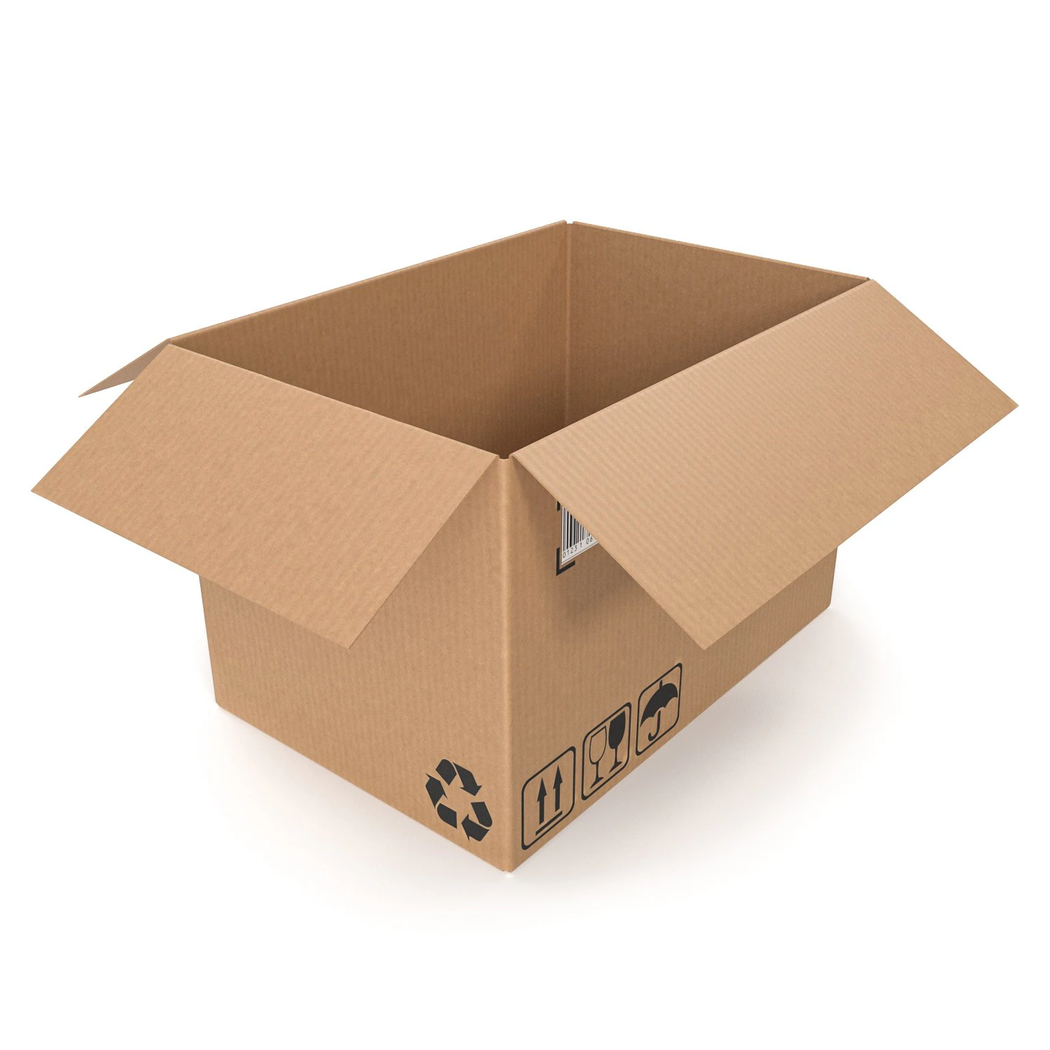 Cardboard box 16 3D Model .c4d .max .obj .3ds .fbx .stl .blend 