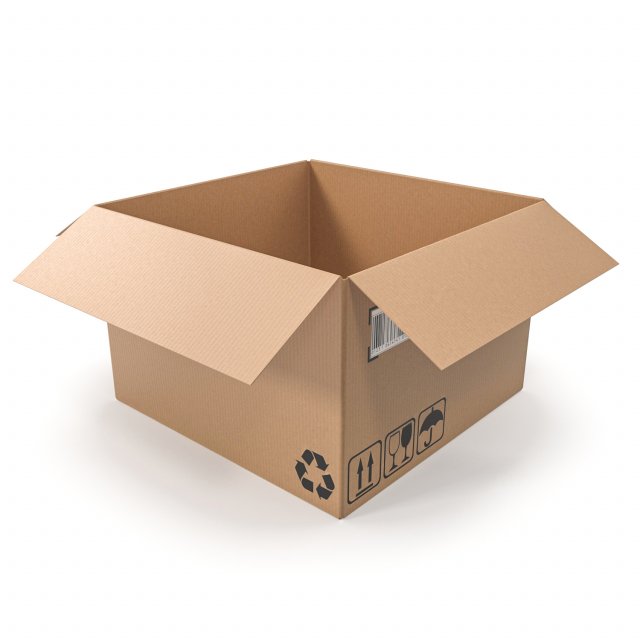 Cardboard box 17 3D Модель .c4d .max .obj .3ds .fbx .stl .blend 