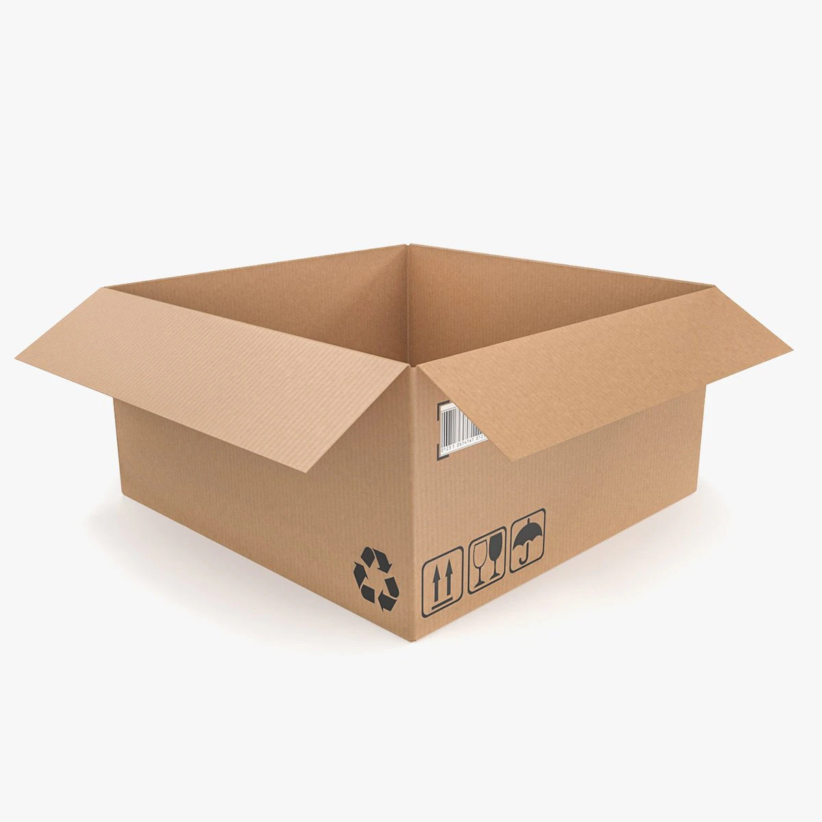 Cardboard box 19 3D Model .c4d .max .obj .3ds .fbx .stl .blend