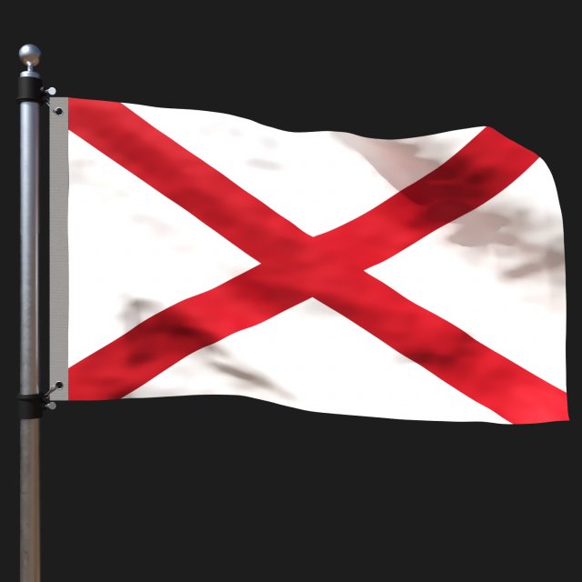 Flag of alabama Model 3D .c4d .max .obj .3ds .fbx .stl .blend 