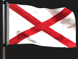 Flag of alabama 3D 模型