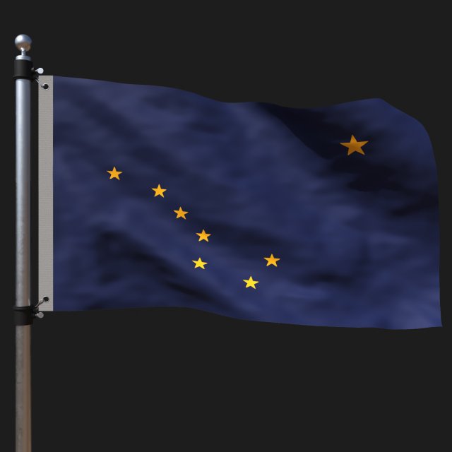Flag of alaska 3D Model .c4d .max .obj .3ds .fbx .stl .blend 