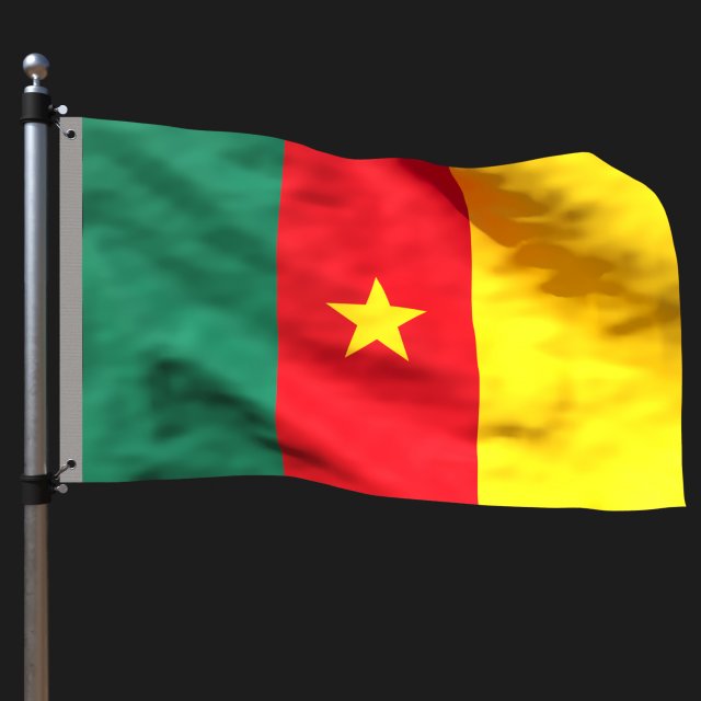 Flag of ameroon 3D Модель .c4d .max .obj .3ds .fbx .stl .blend 