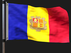 Vlag van Andorra 3D Model