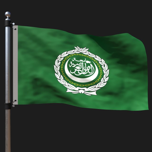 Flag of arab-league Modelo 3D .c4d .max .obj .3ds .fbx .stl .blend 
