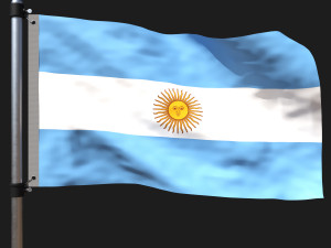 Flag of argentina 3D Model