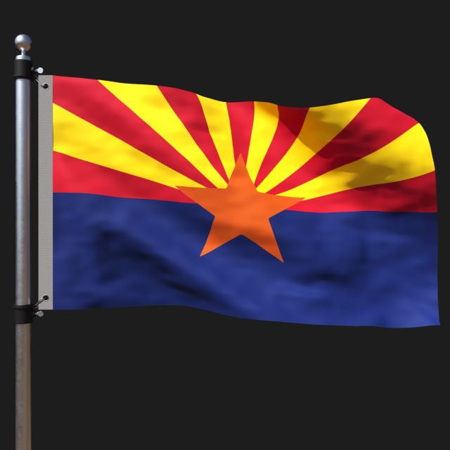 Flag of arizona 3D 模型 .c4d .max .obj .3ds .fbx .stl .blend 