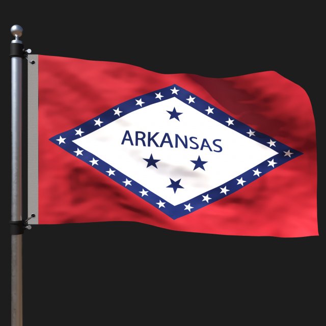 Flag of arkansas 3D Model .c4d .max .obj .3ds .fbx .stl .blend 