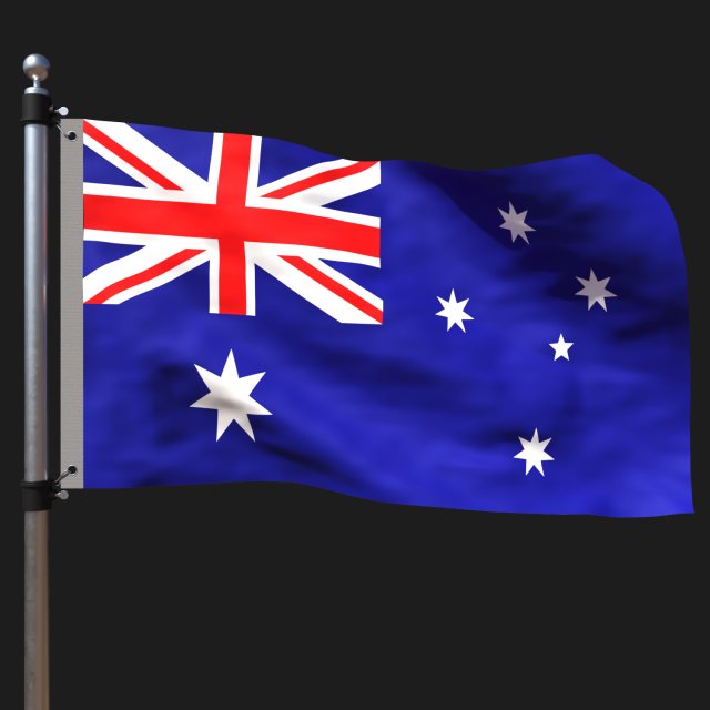 Flag of australia 3D मॉडल .c4d .max .obj .3ds .fbx .stl .blend 