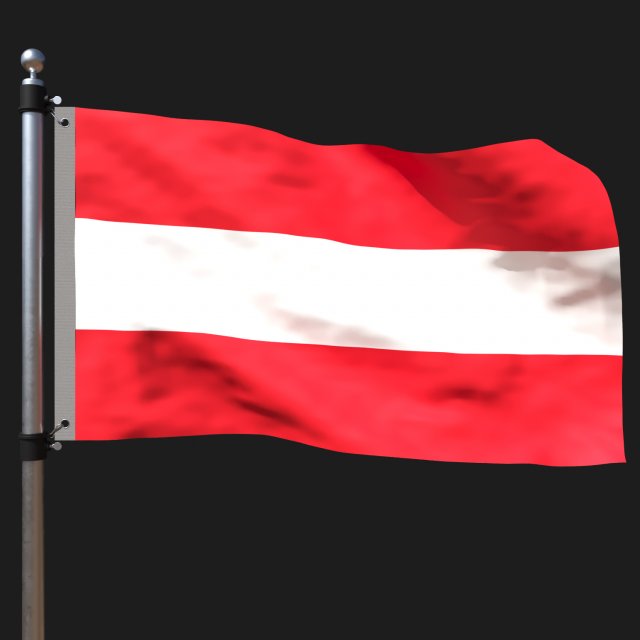 Flag of austria 3D Model .c4d .max .obj .3ds .fbx .stl .blend 