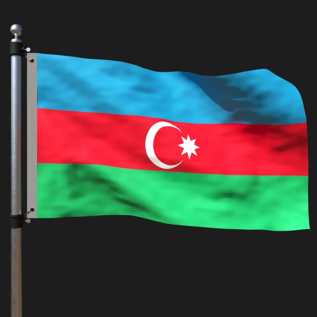 Flag of azerbaijan Model 3D .c4d .max .obj .3ds .fbx .stl .blend 