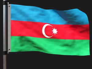 Flag of azerbaijan 3D Модель