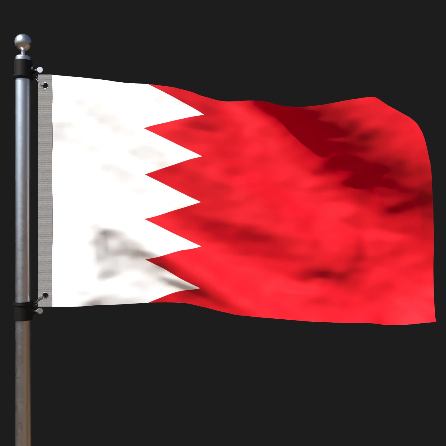 Flag of bahrain 3D Model .c4d .max .obj .3ds .fbx .stl .blend