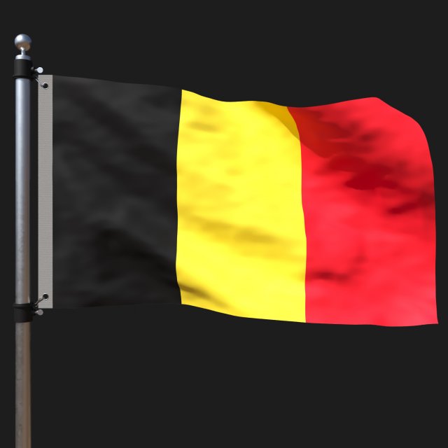 Flag of belgium 3D Model .c4d .max .obj .3ds .fbx .stl .blend 