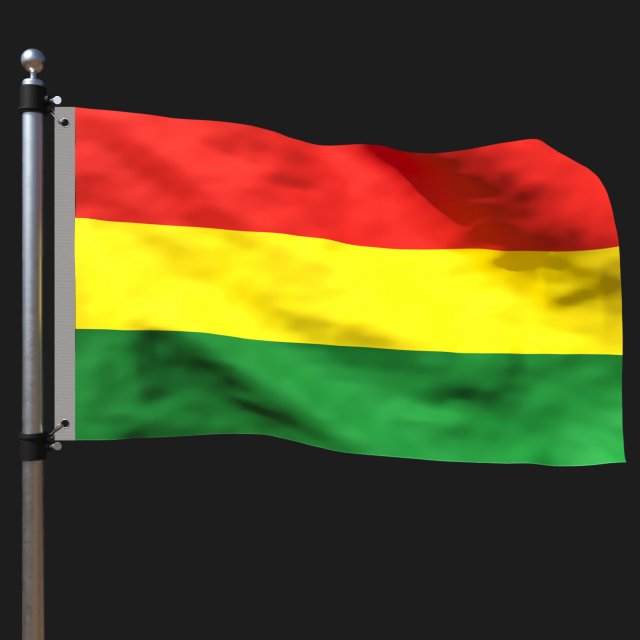 Flag of bolivia Model 3D .c4d .max .obj .3ds .fbx .stl .blend 