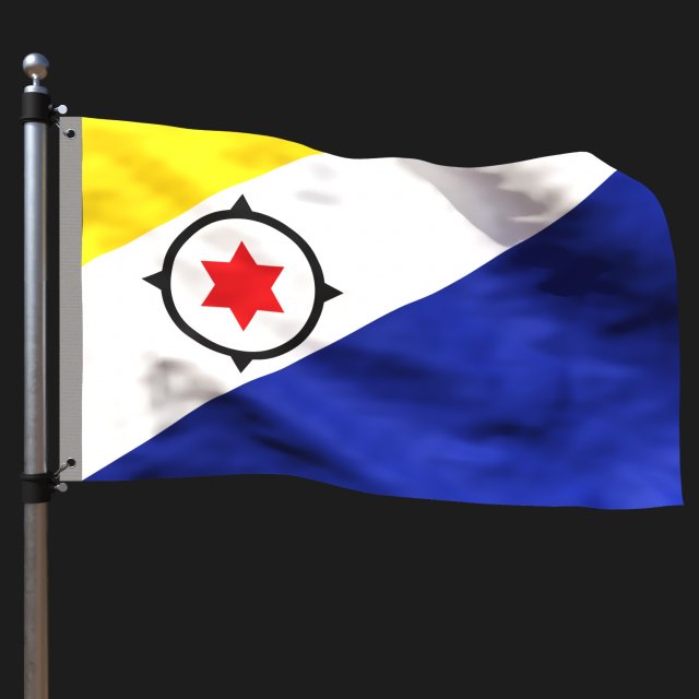 Flag of bonaire 3D Модель .c4d .max .obj .3ds .fbx .stl .blend 