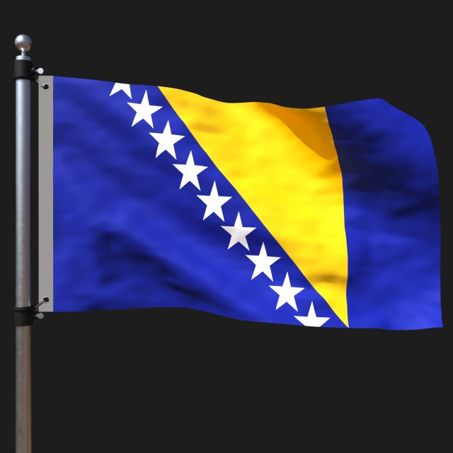 Flag of bosnia and herzegovina 3D Model .c4d .max .obj .3ds .fbx .stl .blend 