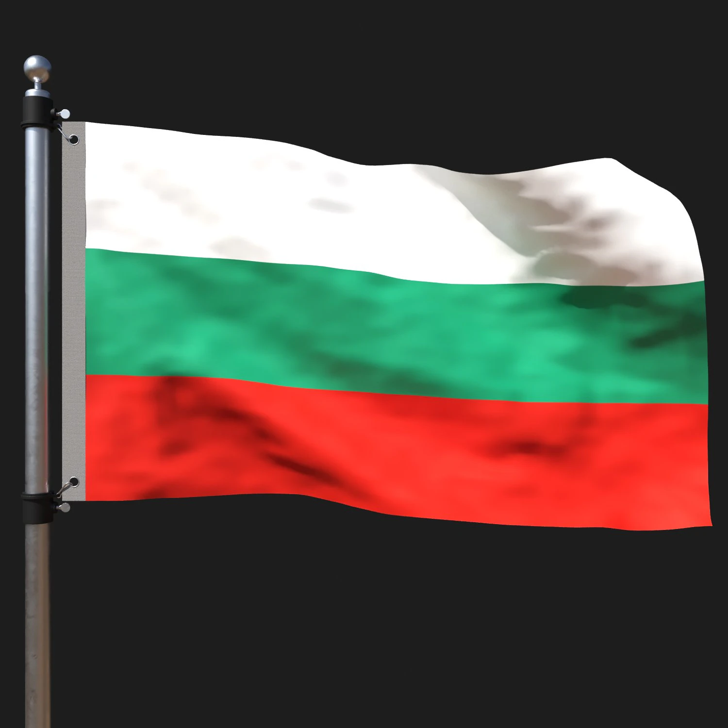 Flag of bulgaria 3D Model .c4d .max .obj .3ds .fbx .stl .blend 