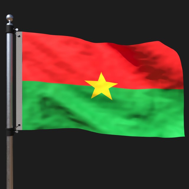 Flag of burkina Model 3D .c4d .max .obj .3ds .fbx .stl .blend 