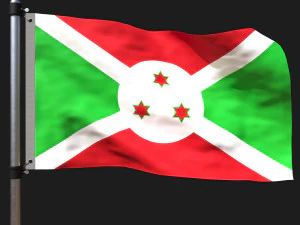 Flag of burundi 3D Model