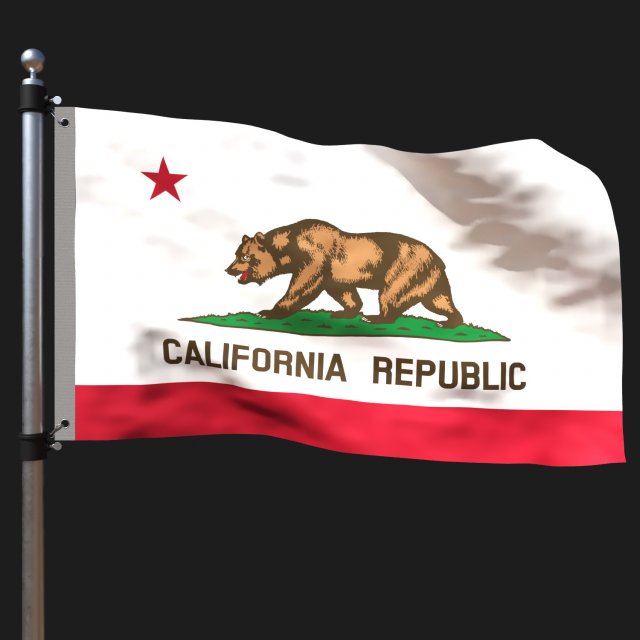 Flag of california Modelo 3D .c4d .max .obj .3ds .fbx .stl .blend 