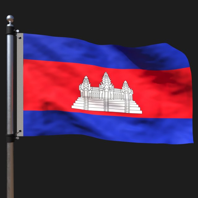 Flag of cambodia Modelo 3D .c4d .max .obj .3ds .fbx .stl .blend 