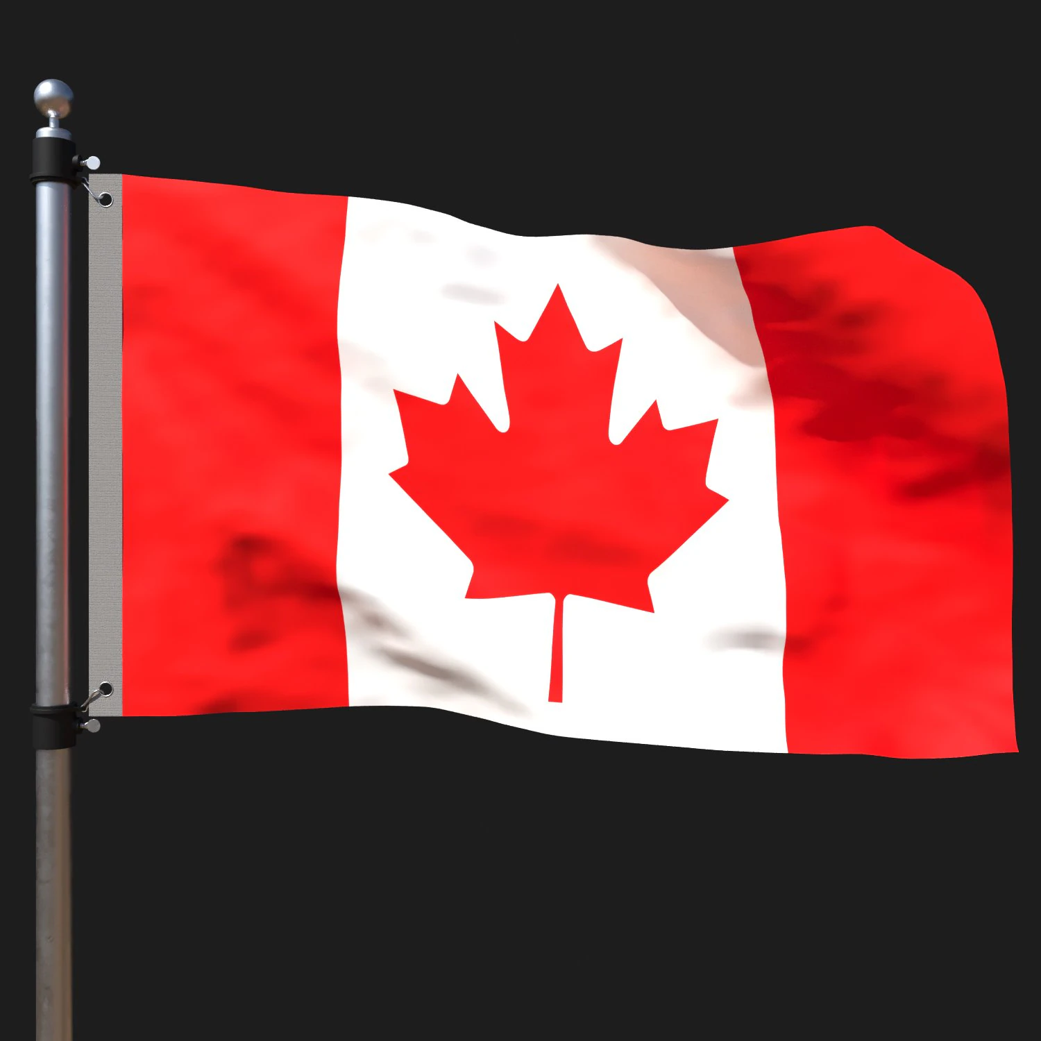 Flag of canada 3D Model .c4d .max .obj .3ds .fbx .stl .blend