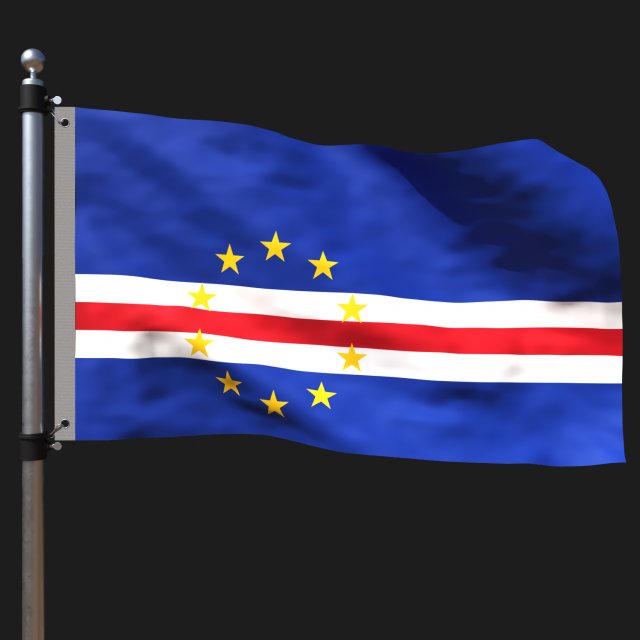 Flag of cape verde 3D Модель .c4d .max .obj .3ds .fbx .stl .blend 