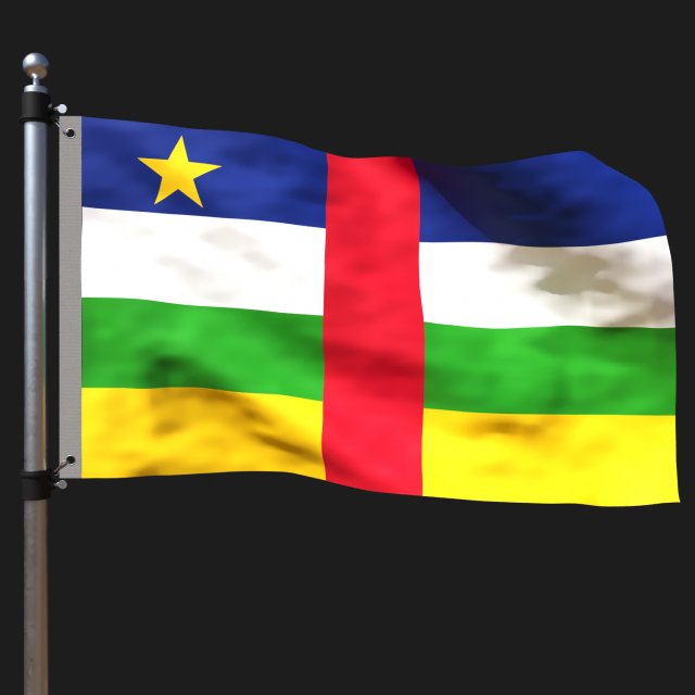 Flag of central african republic 3D 模型 .c4d .max .obj .3ds .fbx .stl .blend 