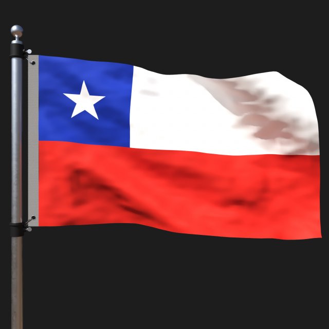 Flag of chile Modelo 3D .c4d .max .obj .3ds .fbx .stl .blend 